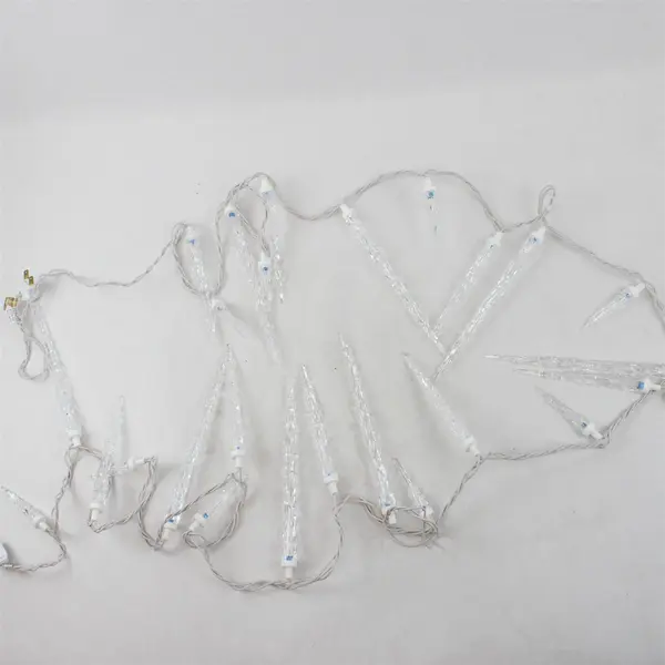 Box of 25 Holiday Time LED Blue Twinkling Icicle Lights, 12 Ft. White Wire 