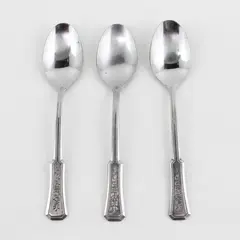 Lot of 3 Stanley Roberts (Rogers Co) Landscape Pattern SS Teaspoons 6" Long Rare