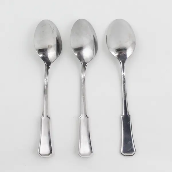 Lot of 3 Stanley Roberts (Rogers Co) Landscape Pattern SS Teaspoons 6" Long Rare