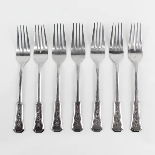 Lot of 7 Stanley Roberts (Rogers Co.) Landscape Pattern SS Forks 7.5" Long Rare