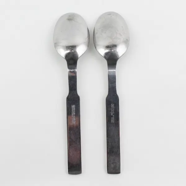 Lot of 2 Stanley Roberts Company Pattern Stainless Oval Soup Spoons 7.25" Rare