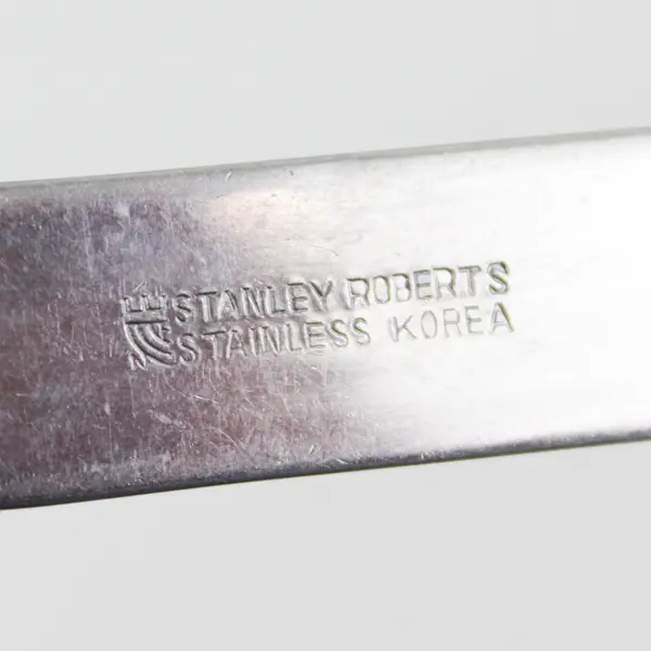 Lot of 2 Stanley Roberts Company Pattern Stainless Oval Soup Spoons 7.25" Rare