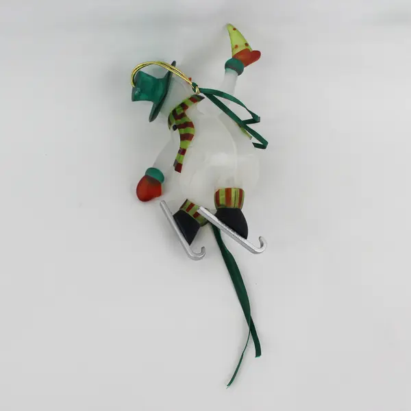 Avon 2005 Lighted 6" Skating Snowman Acrylic Hanging Christmas Ornament