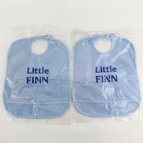 Lot of 2 Spencer's Little Finn Baby Bibs Blue New