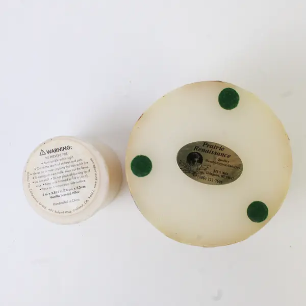 Prairie Renaissance Beige/Cream Pressed Flower Pillar Candle Holder 4.5" Tall