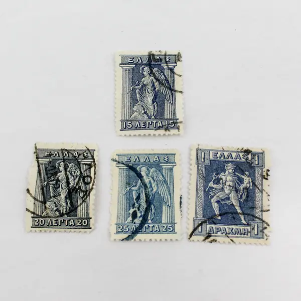 Lot Of 10 Greece Mixed Stamps Used 1910s 1930s Hermes Iris Myths