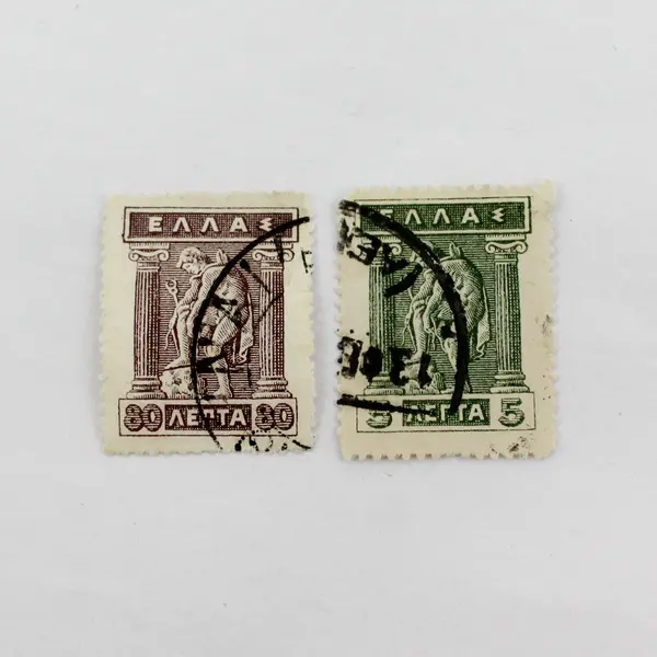 Lot Of 10 Greece Mixed Stamps Used 1910s 1930s Hermes Iris Myths