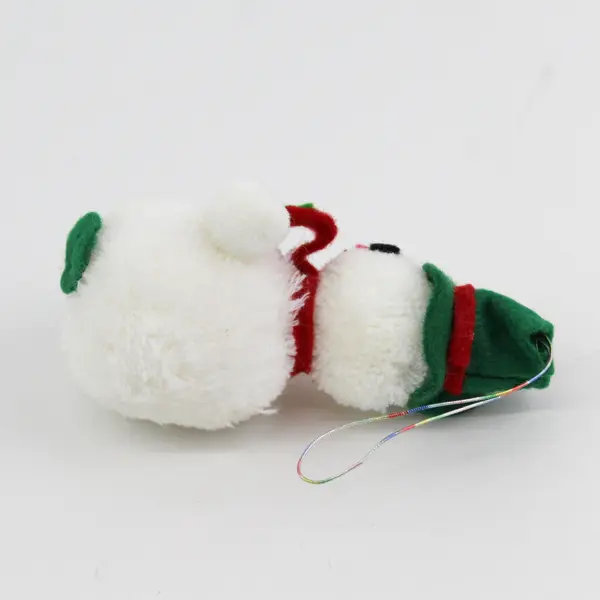 Vintage Yarn Plush Snowman Ornament Handcrafted 4in Holiday Collectible