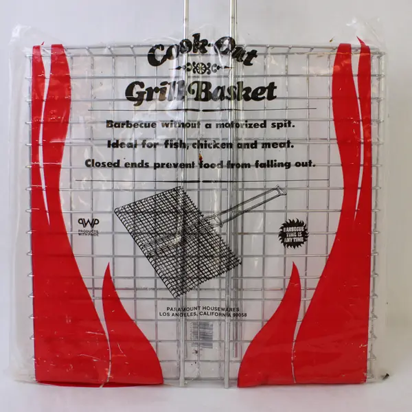 Paramount Housewares Metal Cook-Out Grill Basket 26.75" Long Original Packaging