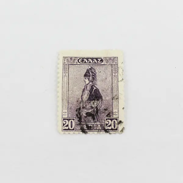 Lot Of 4 Greece Mixed Stamps Used 1920s Soldier Admiral Parthenon 