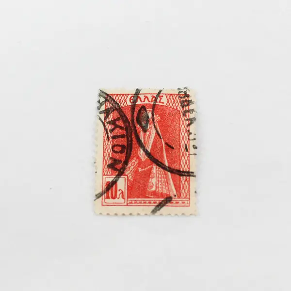 Lot Of 4 Greece Mixed Stamps Used 1920s Soldier Admiral Parthenon 