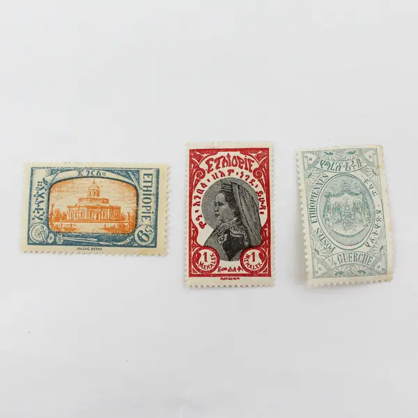 Lot Of 9 Ethiopia Mixed Stamps Mint Hinged Early 1900s Wildlife Selassie