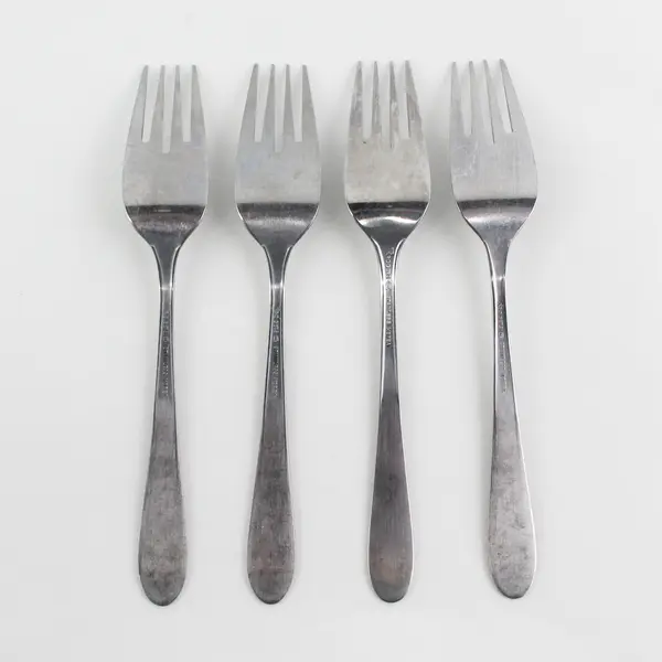 Stanley Roberts (Rogers Co) Floral Mist Pattern 4 Salad Forks SS 6.5" Rare 
