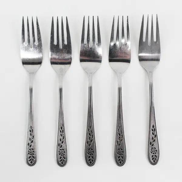 Stanley Roberts (Rogers Co) Floral Mist Pattern 5 Salad Forks SS 6.5" Rare