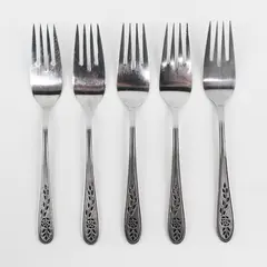 Stanley Roberts (Rogers Co) Floral Mist Pattern 5 Salad Forks SS 6.5" Rare
