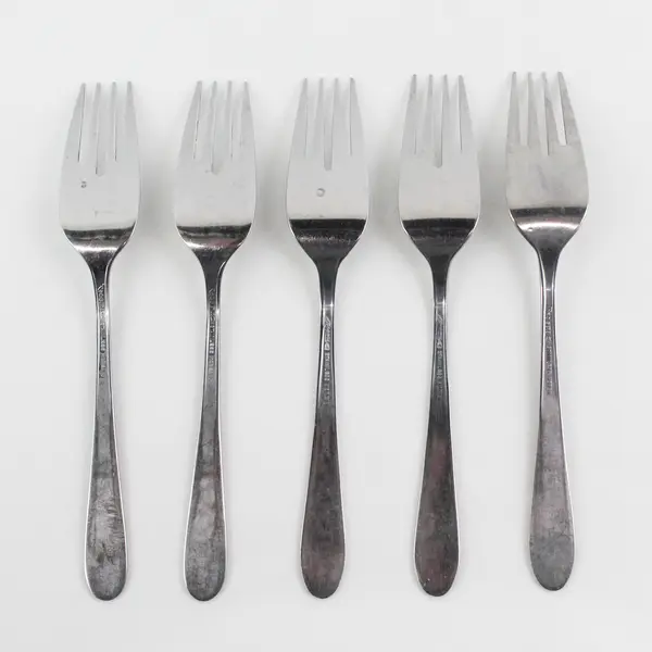 Stanley Roberts (Rogers Co) Floral Mist Pattern 5 Salad Forks SS 6.5" Rare