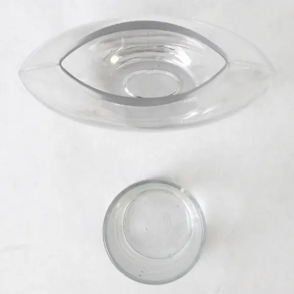 Lot Of 2 Unbranded Clear Glass Oval Bud Vase & Votive Candle Holder Home Decor