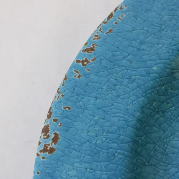 Set of 3 Studio California Turquoise Carmelo Crackle Melamine 9in Salad Plates