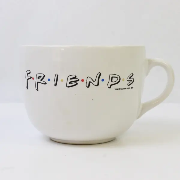 TM & Warner Bros "Friends" Printed White Ceramic Mug 3.25" Tall 1995