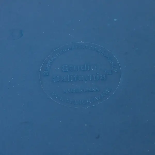 Set of 4 Studio California Carmelo Turquoise Crackle Melamine Dinner Plates 