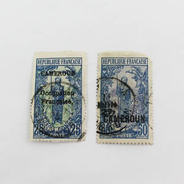 Lot Of 7 French Cameroon Overprint Stamps Used Circa 1920