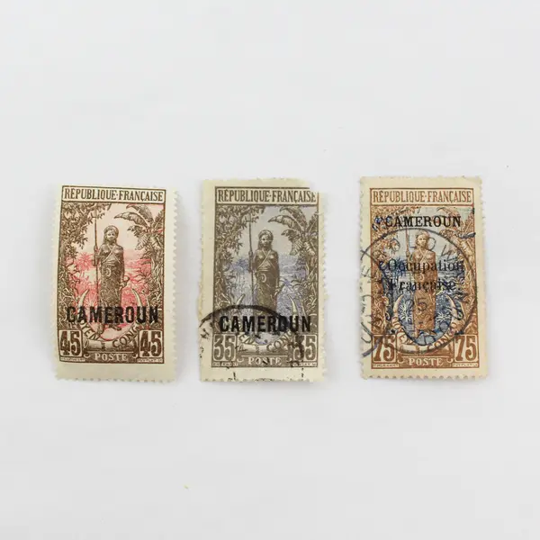 Lot Of 7 French Cameroon Overprint Stamps Used Circa 1920