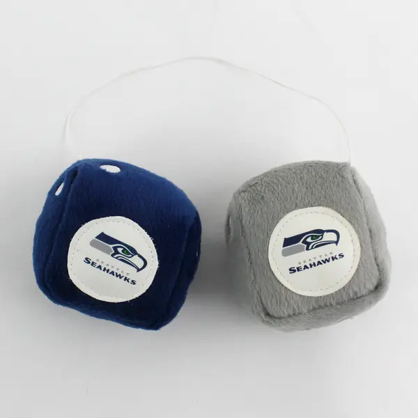 Seattle Seahawks Fuzzy Dice Plush Rearview Mirror Hanging NFL Car Decor