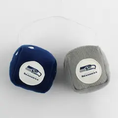 Seattle Seahawks Fuzzy Dice Plush Rearview Mirror Hanging NFL Car Decor