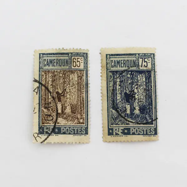 Lot Of 8 French Cameroon Rubber Harvest Stamps Used 1920s