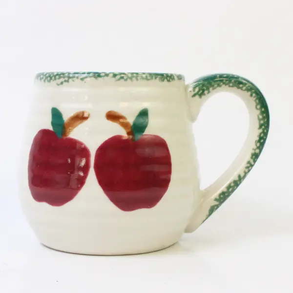Alco Brand Apple Garden Patterned Multicolor Stoneware Ceramic Mug 3.75" Tall