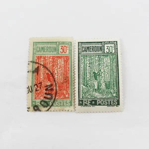 Lot Of 7 French Cameroon Rubber Harvest Stamps 1920s Mixed Used Mint Hinged