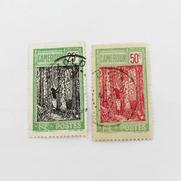 Lot Of 7 French Cameroon Rubber Harvest Stamps 1920s Mixed Used Mint Hinged