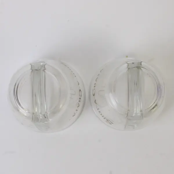 Lot Of 2 Rum Chata Clear Glass "Shot-A-Chata" Split Shot Glasses 2.5" Tall
