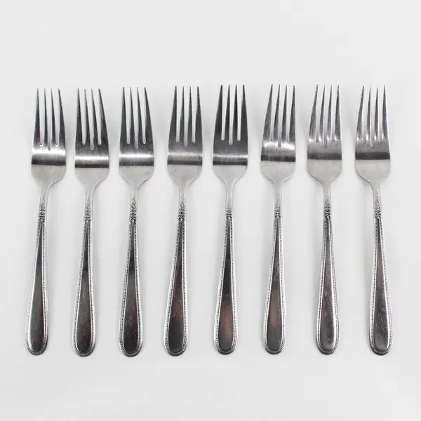 Lot of 8 Stanley Roberts Beaded Elegance Pattern SS Dinner Forks 7.5" Long