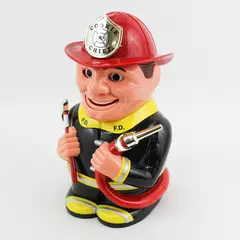 Funoise Plastic Fireman Talking Cookie Jar Works
