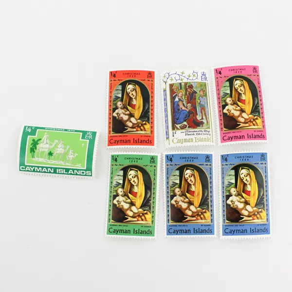 Lot Of 7 Cayman Islands Christmas Stamps MNH OG 1969 1970