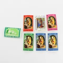 Lot Of 7 Cayman Islands Christmas Stamps MNH OG 1969 1970