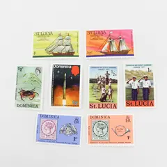 Lot Of 8 Mixed Caribbean Stamps Dominica St. Lucia MNH OG 1970s