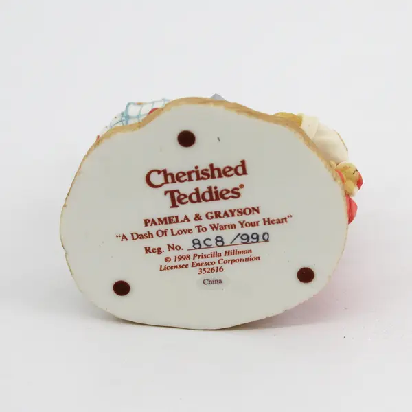 1998 Cherished Teddies Pamela & Grayson A Dash Of Love To Warm Your Heart 352616