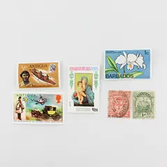 Lot Of 6 Mixed Caribbean Stamps Antigua Barbados Bermuda Jamaica 