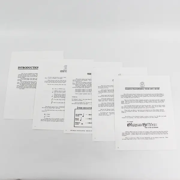 Music Maker Song Packet: Introduction to Music Vintage Sheet Music