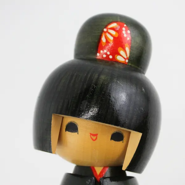 Japanese Hand Painted Wooden Geisha Kokeshi Doll 6"