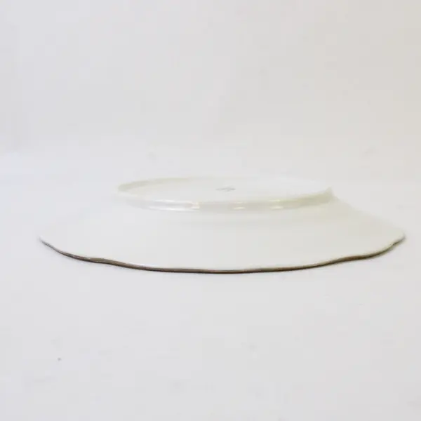 Lot Of 4 Johann Haviland Blue Garland Patterned Silver Trim Saucers 6.25"