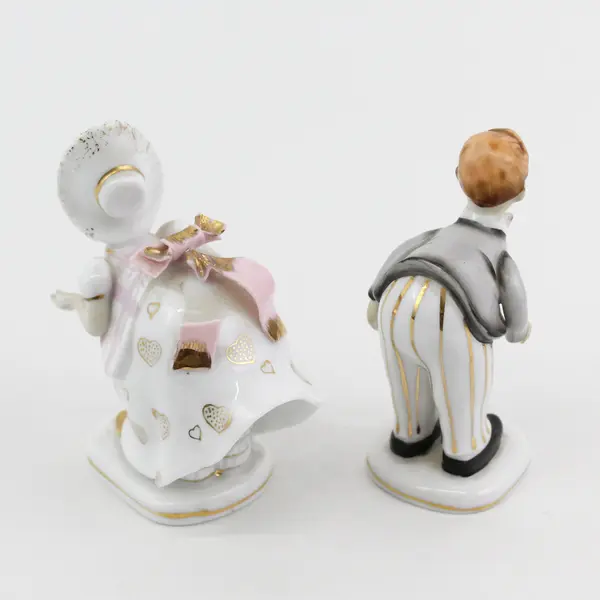 1956 Lefton Kissing Boy And Girl 2 Figurine Set KW10530