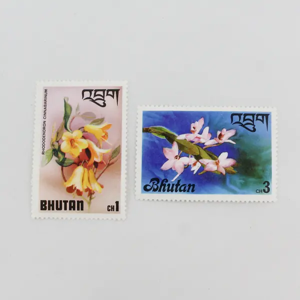 Lot Of 6 Bhutan Flower Stamps OG 1970s