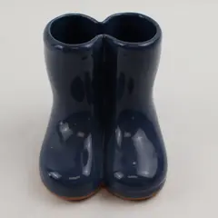 Ceramic Blue Rain Boot Planter - Decorative Succulent & Herb Pot