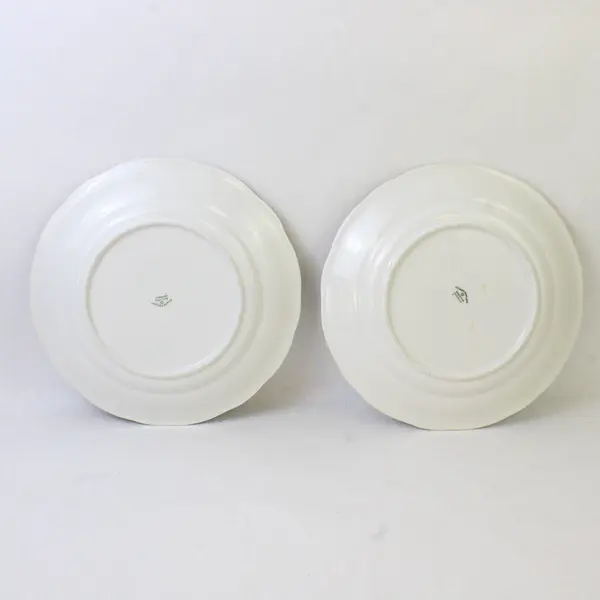 Lot Of 2 Johann Haviland Blue Garland Patterned Silver Trim Dinner Plates 10.25"