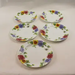 Corelle Summer Blush Pansy 7.25" Salad/Dessert Plates Set of 5