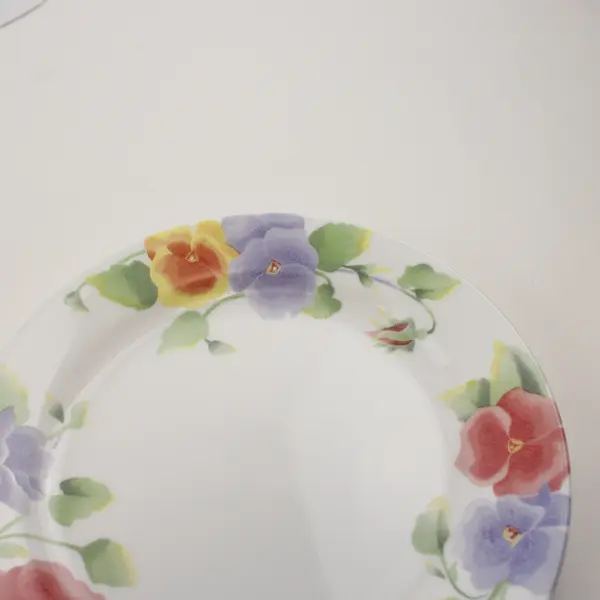 Corelle Summer Blush Pansy 7.25" Salad/Dessert Plates Set of 5