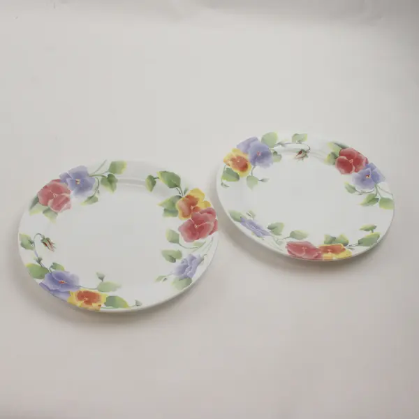 Corelle Summer Blush Pansy 7.25" Salad/Dessert Plates Set of 5